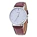 NYKKOLA Vintage Design Leather Band Analog Alloy Quartz Wrist Watch (Brown)