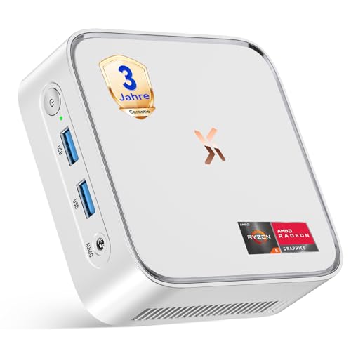Huidun H80 Mini PC АMD Ryzen 5 (Besser als 4300U/i3-10110U) W11-Pro 16GB RAM 512GB SSD, 4K@60Hz UHD…