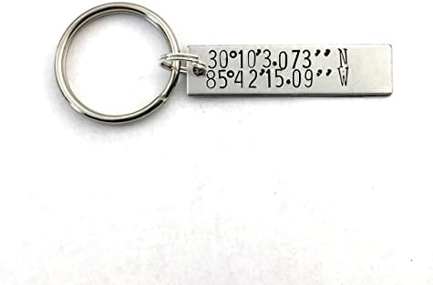 Boyfriend Gift - Coordinates Keychain - Latitude Longitude Keychain - Gift for Boyfriend - GPS Coordinates - Custom Keychain - Wedding Gift