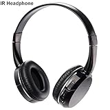 2 Channel IR Headphones Infrared Wireless Headset Car TV DVD Kids Size Black