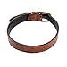 PAWCHIE Leather Dog Collar with Alloy Buckle - Genuine Small Medium Large Dog Collar Adjustable Puppy Necklace Pet Collar Brown