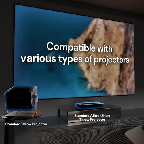 Valerion 150-inch Fixed Frame Projector Screen, 1.3dB Gain, 80% Picture Quality Enhancement, 4K/8K Ultra HD, 3D Compatible, Works with Long Throw, Short Throw & Ultra Short Throw Projectors