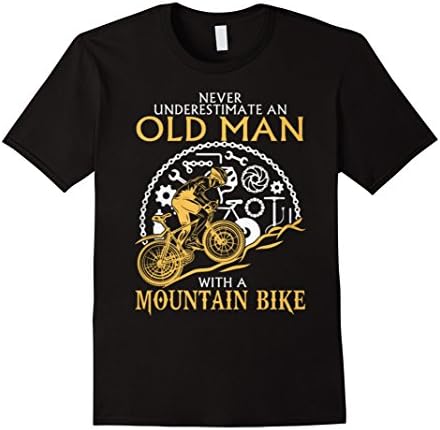 Men's Mountain Bike Shirt - Old Man with a Mountain Bike XL Black
