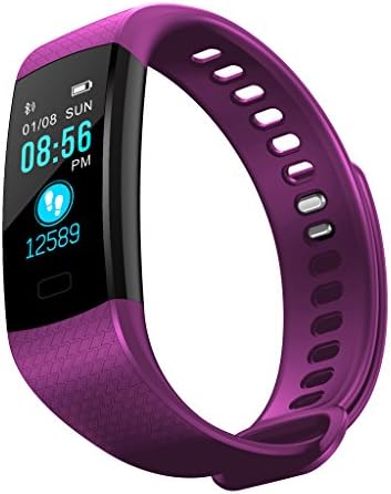 GUBENM Smart Bracelet Y5 Bluetooth Wristband Heart Rate Monitor Pedometer Fitness Tracker For Android or iOS Smartphones Black,Red,Purple,Light Blue,Dark Blue