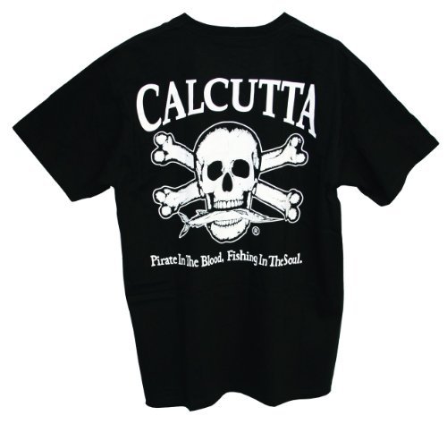 Calcutta Men's Original Logo Short Sleeve Tee with Pocket (Black, XXX-Large)