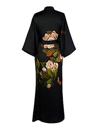 Old Shanghai bata tipo quimono, larga, estampado floral y acuarela, para mujer