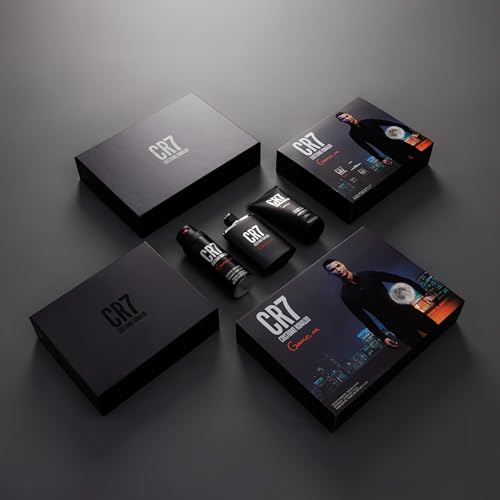 Cristiano Ronaldo CR7 Game On Set de Regalo - Colonia Deportiva y Audaz para Hombres con Notas Amaderadas - Spray Corporal y Gel de Ducha - 3 pz