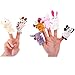 OPount 16 Pcs Soft Plush Animal Finger Puppets Set Including 10 Pcs Animal + 6 Pcs People Family Members Educational Toys