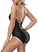 Kyson Sexy One Piece Swimsuit for Women,Deep V Lace-up Bikini Backless Bathing Suit Swimwear (M)