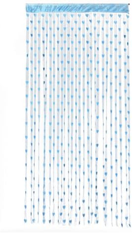 Heart Tassel String Door Curtain Door Hanging - Blue