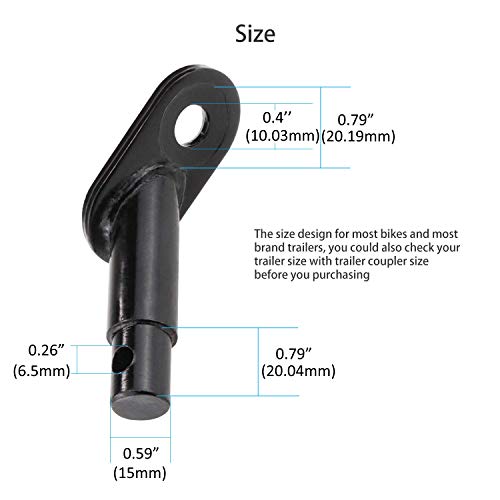 Biange Bike Trailer Hitch Connector, Cycling Adapter Accessories (1 Pack, Black)