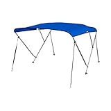 MSC Standard 3 Bow Bimini Boat Top Cover with Rear Support Pole and Storage Boot (Pacific Blue, 3 Bow 6'L x 46
