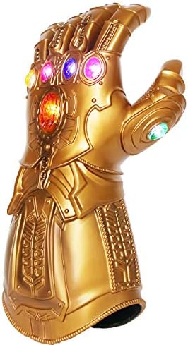 Thanos Infinity Gauntlet Glove LED Gem Light Up Gloves for Kids Gold