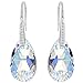 EleQueen 925 Sterling Silver CZ Teardrop Shepherd Hook Dangle Earrings Iridescent Aurora Borealis AB