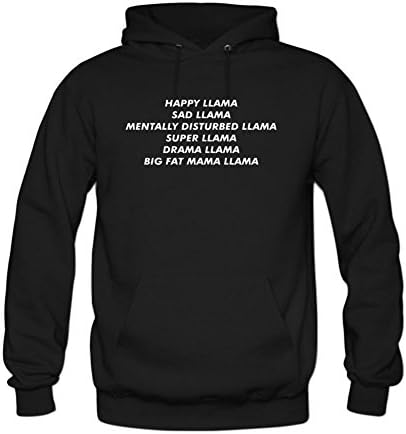 Women's Happy Llama Twaimz Long Sleeve Sweatshirts Hoodie XL Black