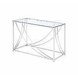Coaster 720499-CO Glass Top Console Table, Chrome