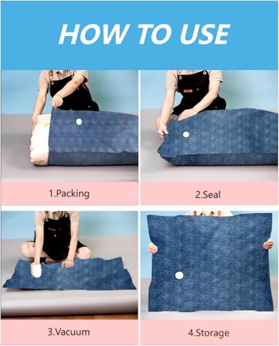 12-Pack Heavy Duty Vacuum Storage Bags with Hand Pump Included, 3 Jumbo+3 photo 12