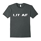 Mens Lit AF Graphic Tee Shirt 2XL Dark Heather
