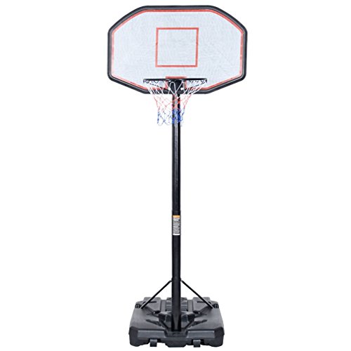KLB Sport Portable Height Adjustable Basketball Hoop System Stand w/Wheels, 43 Inch Backboard