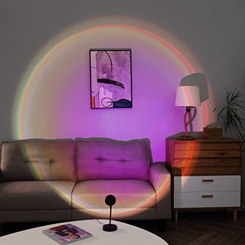Sunset Lamp Projector,16 Color LED Rainbow Sunset Projection Lamp with Remote,360 Degree Rotation Night Light for Party Bedroom Home Decor.
