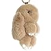 HXINFU Real Rabbit Fur Ball Keychain Bag Plush Pom Poms Fluffy Bunny Keychain