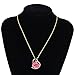 ZJchao 24K Women Gold Rose Pendant Necklace Gift for Her Plated Rhinestone Heart Shaped Present for Wife Girlfriend Valentine's Day, Great Anniversary, Birthday, Wedding