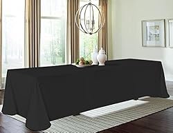 10 Pack Polyester Tablecloths, Black 90 x 132 Inch