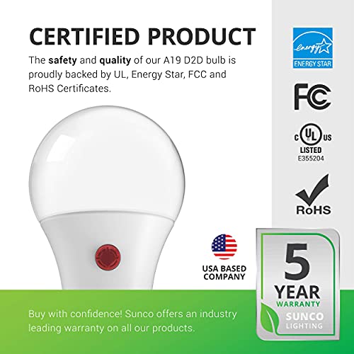 Sunco Lighting Dusk to Dawn Light Bulbs Outdoor Light Sensing Bulb