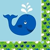 Creative Converting Ocean Preppy Boy Birthday Luncheon Napkins, 16-Count