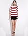 Camii Mia 3/4 Sleeve Shirts for Women, Striped Tee Shirts Cotton Stretchy Lightweight Slim Fit (X-Large, Red)
