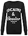 Forever Women's Cocaine And Caviar Print Fleece Sweatshirt Jumper (SM-6/8, Black)
