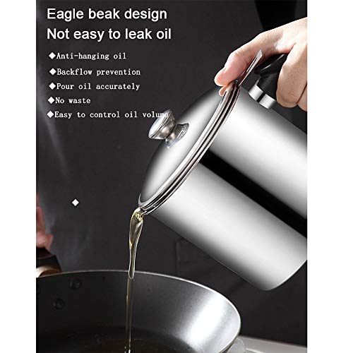 Cooking Oil Filter and Storage,1.3L 304 Stainless Steel,Can Filter and
