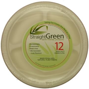 StraightGreen 10.25 In. Heavy Duty 3 Compartment Round Dinner Plates (144 Pla.