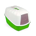 Toilette accessoriata MPS Komoda - Lettiera coperta, completa di porta basculante, paletta e filtro al carbone (Verde)