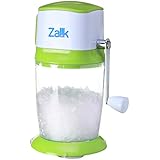 Zalik Ice Crusher Manual Hand Crank Ice Grinder For Fine Or Coarse Pieces – Powerful Suction Base With Large 50 OZ Bucket – 430 Stainless Steel Blade - Essential Kitchen Tool - Bar Accessory