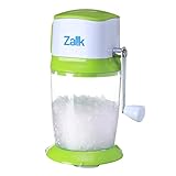 Zalik Ice Crusher Manual Hand Crank Ice Grinder For Fine Or Coarse Pieces - Strongest Heaviest Duty With Large 50 OZ Bucket - 430 Stainless Steel Blade - Essential Kitchen Tool - Bar Accessory