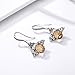 BAMOER 925 Sterling Silver Cute Bee Drop Earrings Pendant Necklace for Women Teen Girls Bee Jewelry Set (Bee Earrings)