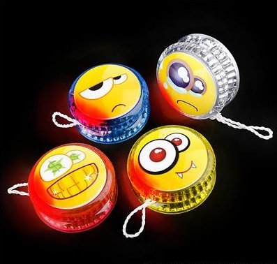 Rhode Island Novelty 2" Light-Up Emoticon Yoyo | Assorted Designs | 12-Pack - Thumbnail 4