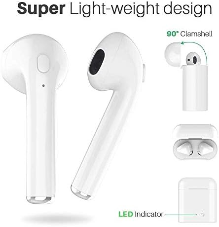 Aspimo Bluetooth Earbuds V5.0 Wireless Headphones with Magnetic Charging Box,Smart Touch Control.Noise Cancelling with Mic Charging Case. Compatible with iOS & Android.(White)