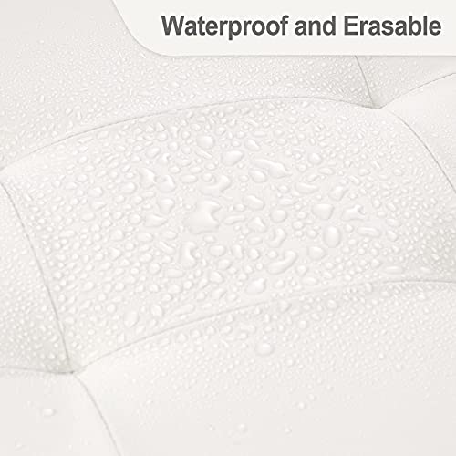 Camabel Pouf Contenitore Ottomane Puff Poggiapiedi Sgabello Pieghevole Portata Cassapanca Contenitore Carico Fino a 150 kg Beige110L in Ecopelle