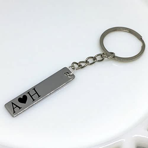 Couple Name Keychain, Couple Keychain, Initial Keychain