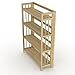Stony Edge 4-Tier Folding Bookshelf | Natural Wood Finish | 45x32x11.5 Inches | Book Shelf for Books and Trinkets | No Assembly Required | Foldable & Small Bookshelf for Home and Office