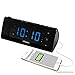 Magnasonic USB Charging Alarm Clock Radio with Time Projection, Battery Backup, Auto Time Set, Dual Alarm, 1.2