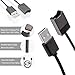 JBAE Magnetic USB Smart Braided Charger Cable Dual Pack [7 Inch and 2.6 Foot Braided Cables]