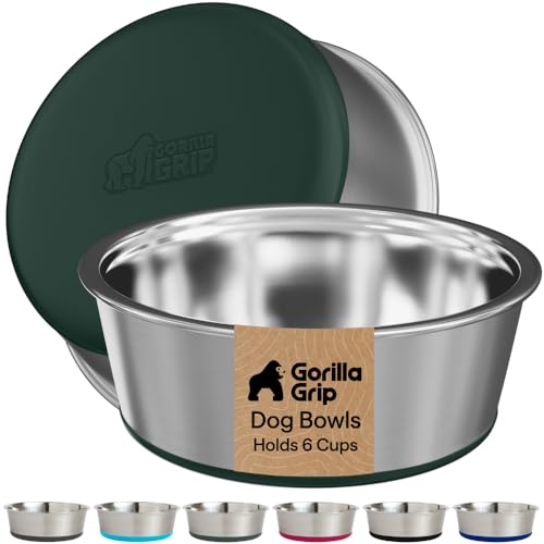 Gorilla Grip Stainless Steel Pet Bowl Set