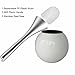 H-risen Toilet Brush with 304 Stainless Steel Base + ABS Plastic Handle (White)