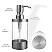 Seafulee Refillable 8.8 Oz Liquid Soap or Lotion Dispenser Free Rust Brushed Nickel Stainless Steel & Clear Acrylic Body for Bathroom or Kitchen Countertop