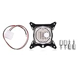 Asixx Water Cooling Block, Universal 0.3mm Mini Computer CPU Cooling Water Block Cooler Kit Red Copper Base with a LED Light, Indicates Working Status for Intel