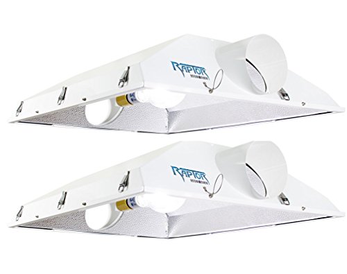(2) Hydrofarm Raptor 6" Air Cooled Grow Light Fixture Reflector Hoods | RP6AC