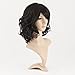 MapofBeauty 14 Inch/35cm Charm Side Bangs Fluffy Synthetic Curly Short Hair Wig (Black)
